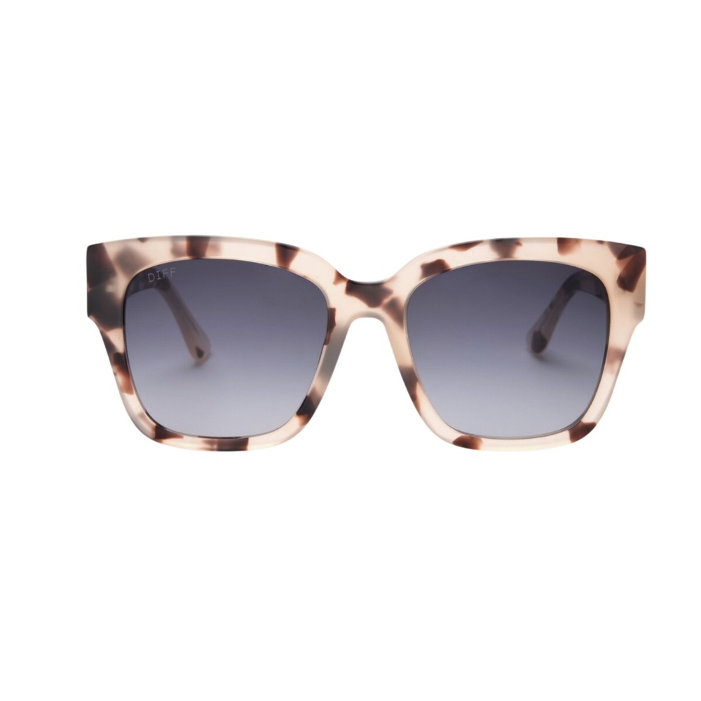 Diff Bella II Square Sunglasses COLOR: Cream Tortoise Grey Gradient Sunglasses